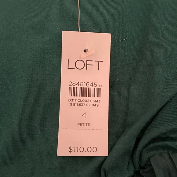 NWT LOFT Emerald Green Dress - Picture 7 of 10